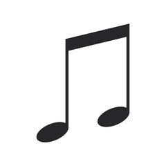 Black filled crotchet vector icon isolated on transparent background. Quarter note or one beat. Symbol of listening to music or any other melody or sound.