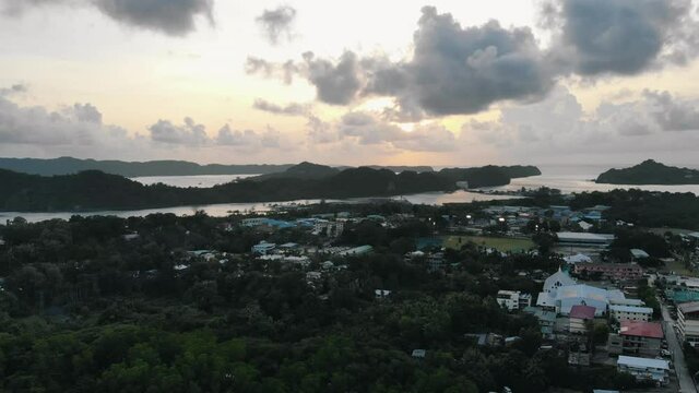 Aerial footage of Palau island