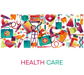 Health Care Background. Medical equipment background. Vector illustration