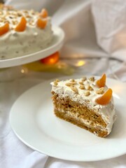 slice of cake with orange
