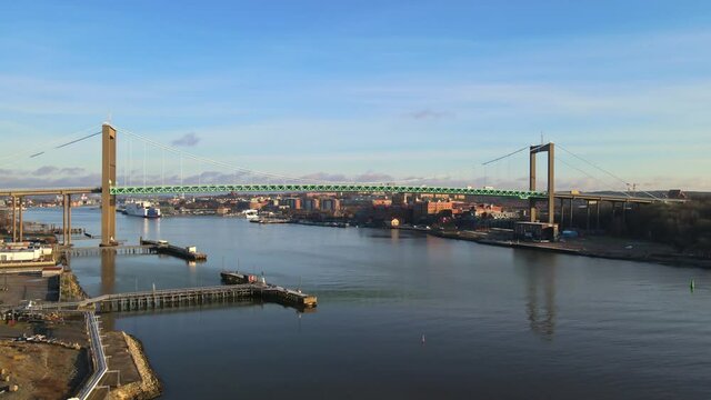 Alvsborgsbron Suspension Bridge In Gothenburg, Sweden. - aerial