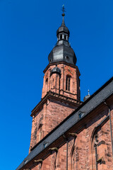 Fototapeta na wymiar Church of the Holy Spirit or Heiliggeistkirche is located in Heidelberg, Germany.