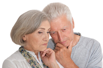 Portrait of sad senior couple