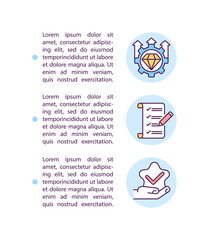 Setting expectations concept line icons with text. PPT page vector template with copy space. Brochure, magazine, newsletter design element. Taking initiative linear illustrations on white