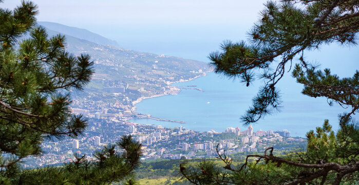 panoramic view of the city of Yalta from Ai-Petri Mountain