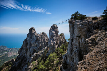 beautiful view of the peaks of Ai-Petri Mountain in Crimea
