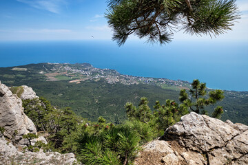 panoramic view of the city of Yalta from Ai-Petri Mountain