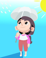 A woman with an umbrella