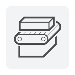 Metallurgy or metallurgical production industry vector icon. Consist of hot casting metal, iron or steel product on mill production line. Manufacturing process in foundry, furnace or factory plant.