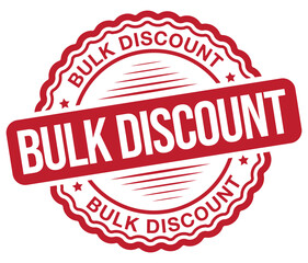 Bulk Discount. Vector Red Stamp.