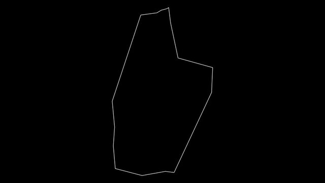 Jafara Libya district map outline animation