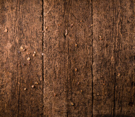 Wood background texture of smooth wooden boards scored and stained with age, rustic food background