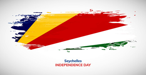 Happy independence day of Seychelles. Brush flag of Seychelles vector illustration. Abstract watercolor national flag background