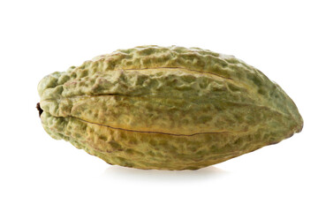 Fresh cocoa fruits isolated on white background