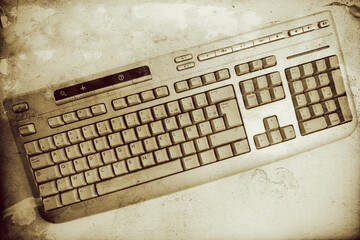 clavier ordinateur vintage, retour dans le futur
