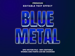 Blue Metal, 3d Metallic Text Effect Style