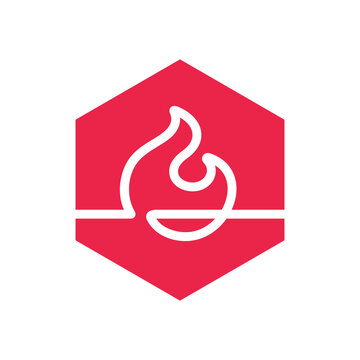 Abstract fire flame logo design, creative bonfire icon vetor illustration