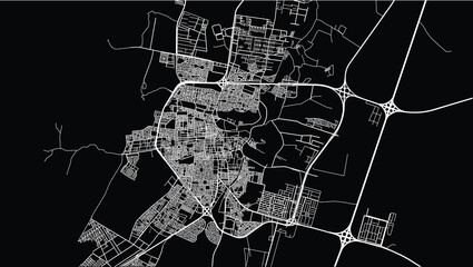 Urban vector city map of Ha'il, Saudi Arabia, Middle East