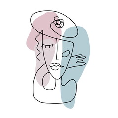 abstract drawing of woman, cubism