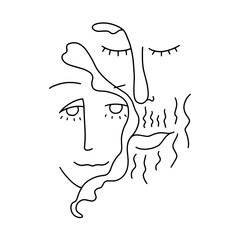 man and woman black and white