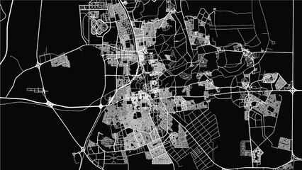 Urban vector city map of Al Hofuf, Saudi Arabia, Middle East