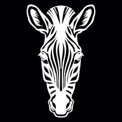 Vector head of mascot zebra head isolated on black © alinart
