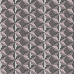 Gray faceted tile. Vector seamless convex faceted tiles.