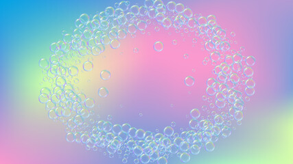 Soap foam. Detergent bath bubble and suds for bathtub. Shampoo.