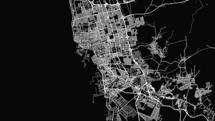 Urban vector city map of Jeddah, Saudi Arabia, Middle East