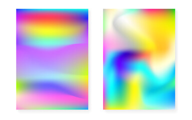 Holographic cover set with hologram gradient background.