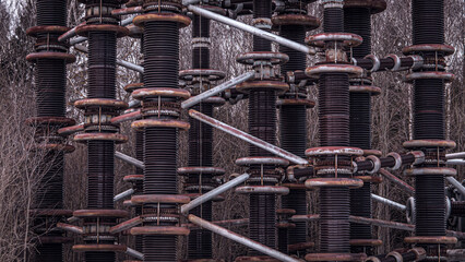 Details of the giant outdoor Tesla's coil in Moscow Region, Russia