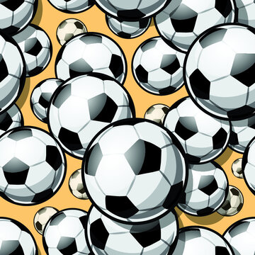 Seamless pattern with football soccer ball vector digital paper design. Ideal for wallpaper, cover, wrapper, packaging, fabric design and any kind of decoration