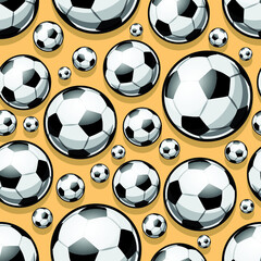 Football soccer ball seamless pattern vector digital paper design. Ideal for wallpaper, cover, wrapping paper, packaging, textile design and any kind of decoration
