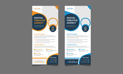Rack Card, Corporate Dl Rack Card, Corporate Dl Flyer Design Template, Roll Up Banner, Signage Stand