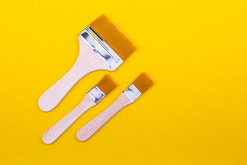 brushes for drawing on a yellow background