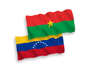 Flags of Venezuela and Burkina Faso on a white background