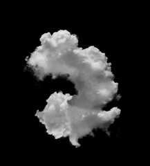 white cloud on black background