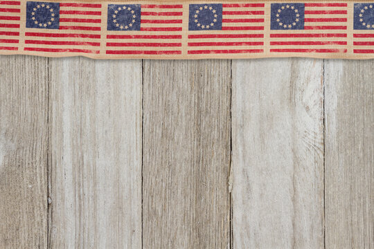 Retro American patriotic background with grunge USA flag stars on weathered wood
