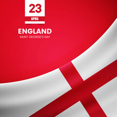 Creative England flag on fabric texture. Vintage style saint george's day background