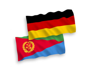 Flags of Eritrea and Germany on a white background