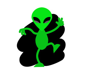 Alien on a white background. Cartoon. Vector illustration.