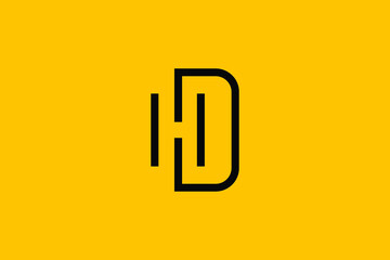 DH logo letter design on luxury background. HD logo monogram initials letter concept. DH icon logo design. HD elegant and Professional letter icon design on background. H D DH HD