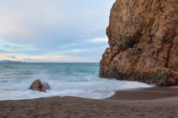 Cliff turquoise water summer Atlantic