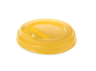 Plastic cap of disposable cup isolated on white