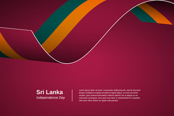 Happy independence day of Sri Lanka. Creative waving flag banner background. Greeting patriotic nation vector