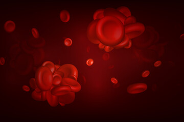 Blood clots, thrombus or embolus with coagulated erythrocytes. - obrazy, fototapety, plakaty