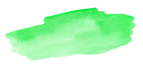 Abstract green watercolor splash stroke on white background