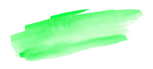Abstract green watercolor splash stroke on white background
