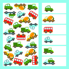 I spy game. Count the transport. Kids mini game for development.