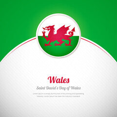 Wales happy saint davids day with creative colorful country flag background